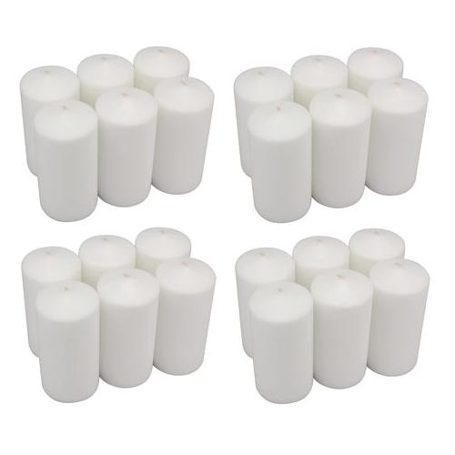 Exquisite And Long-lasting Pillar Candles - White / 24 Piece