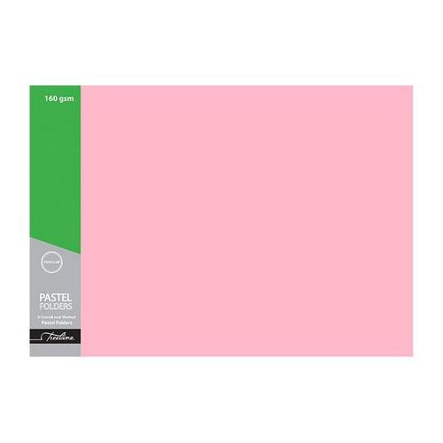 Treeline Tokai Board Folder Pink 2 Fold Foolscap 160gsm  - 100s