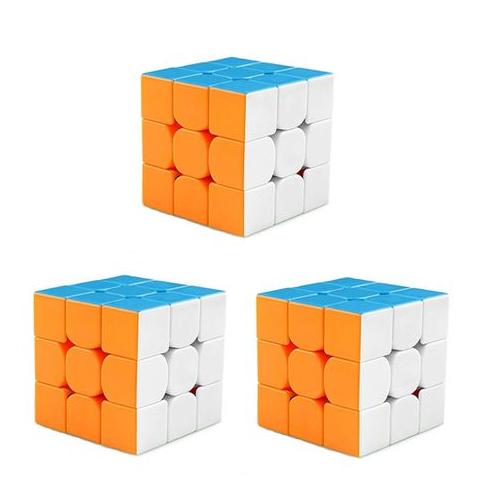 3 x Stickerless Magic Puzzle Cube