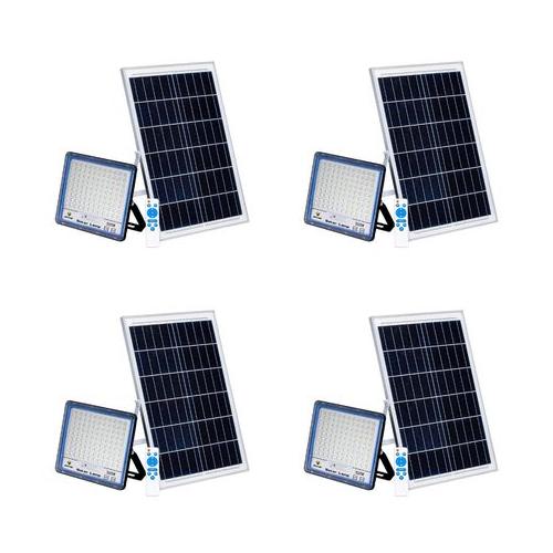 Ecomlight-IP66 LED Solar Flood Light with Remote 300W - 4 Pack
