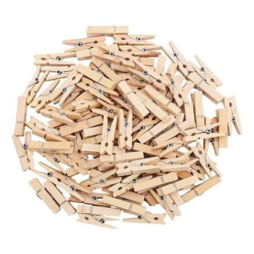 100 x Laundry Clothing Wooden Pegs
