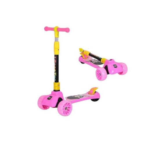 Kids Ride on Scooter with Flashing Wheels - Pink
