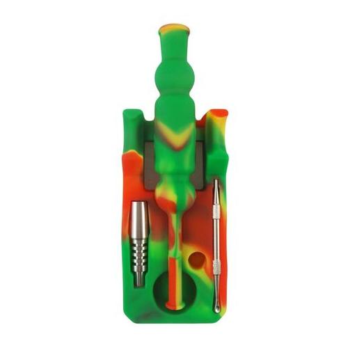 Cannabis Dab Hash 20CM Silicone Nectar Collector Dab Rig Pipe 4 Piece Kit