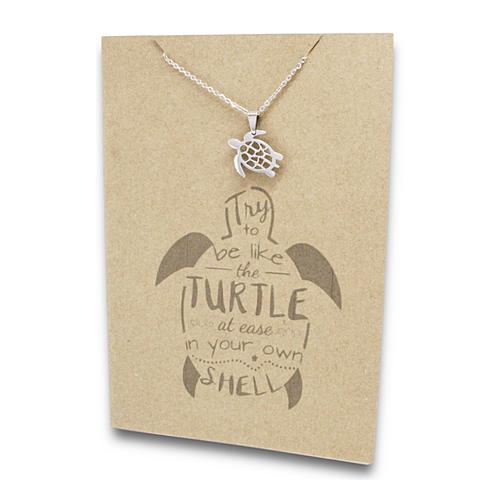 Stainless Steel Necklace On Message Card-Turtle Shell