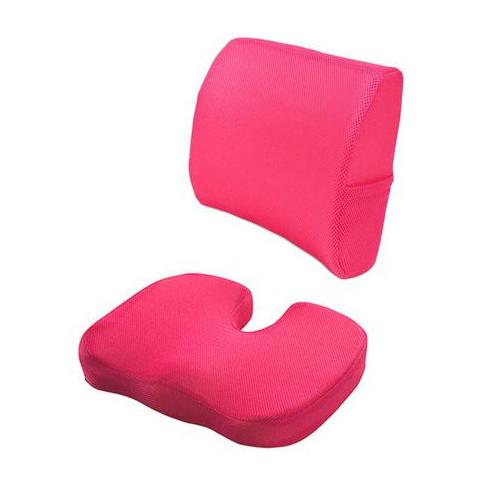 Memory Foam Back Support Lumbar Cushion & Seat Pad Set