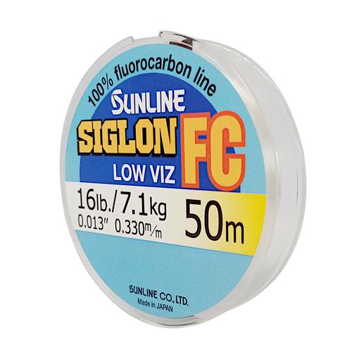 Siglon Fluorocarbon Leader Fishing Line 7.1KG/16Lb .33MM Colour Clear 50m Spool
