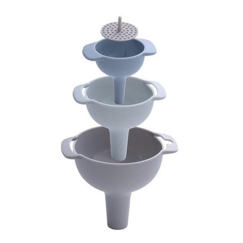 Pack of 4 Multifunctional Kitchen Funnel With Removable Strainer Filter Set