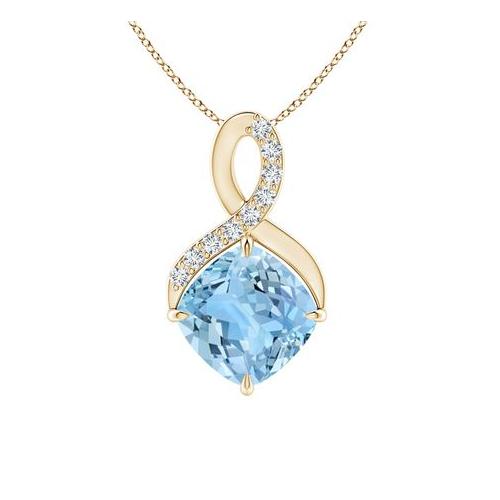 Civetta Spark Maya Necklace - Swarovski Aquamarine Crystal Gold