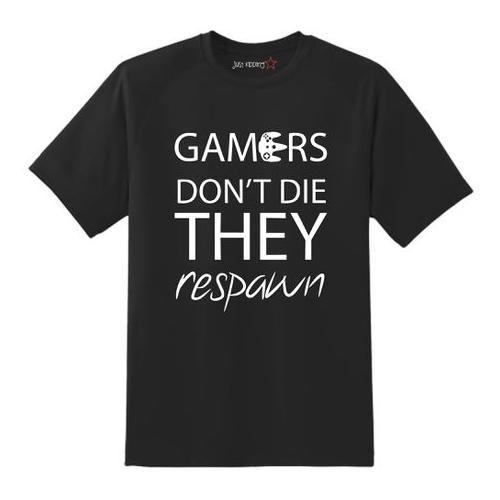 Just Kidding Girls "Gamers Respawn" Short Sleeve Tshirt Black