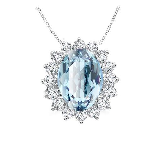 Civetta Spark Diana Necklace with Swarovski Aquamarine Crystal