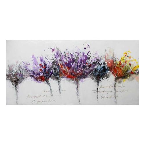 Wall Art - Six Colour Flowers - 70 x 140