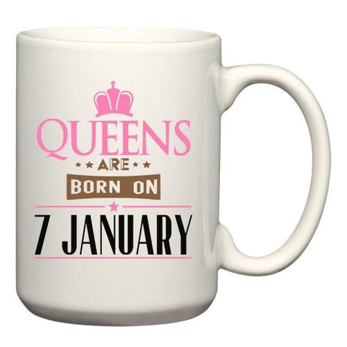 Queens Are Born on 7 January Birthday Coffee Mug