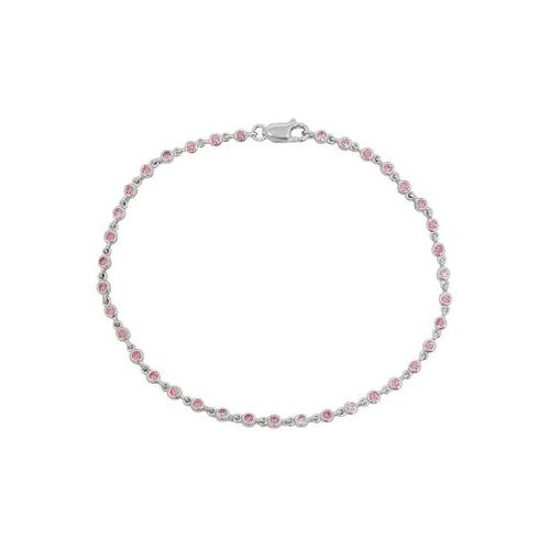 Miss Jewels Pink CZ Tennis Bracelet in 925 Silver