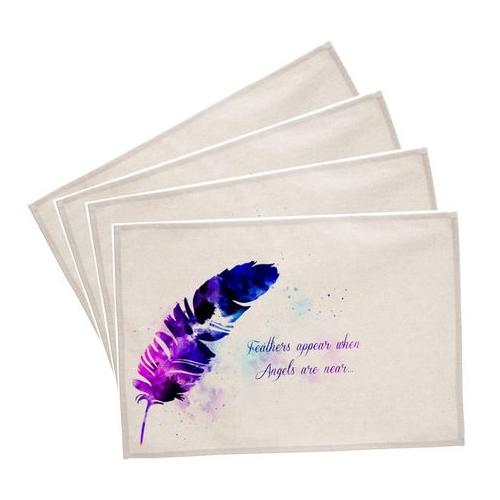 PepperSt Placemat Set - Feathers (Set of 4)