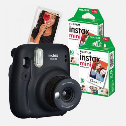 Fuji Instax Mini 11 Camera (Charcoal Grey) with 2 Films