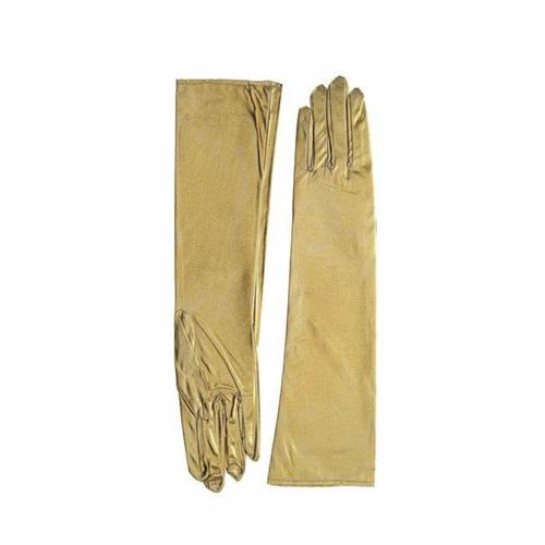 Adult Long Shiny Gold Gloves - 2 Pack