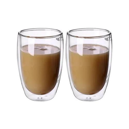 DH - Two Layer Transparent High Borosilicate Expresso Glass Cup - 2 Pieces
