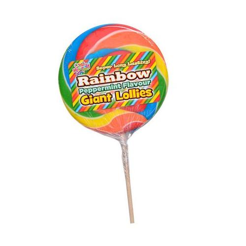 Mr Sweet - Rainbow Giant Lollies - Peppermint Flavour - 140g - 4 Pack