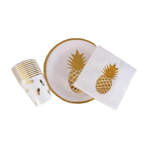 Pineapple Party Set - Plates, Cups and Serviettes (10 Guests)