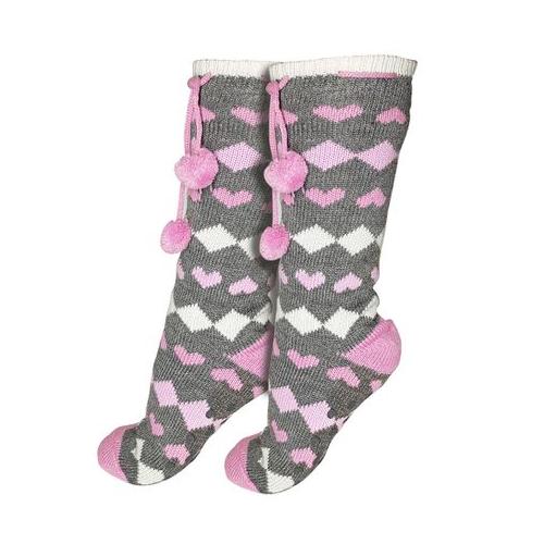 BUFFTEE Ladies Warm Winter Calf Length Socks - Pom Poms Stockings