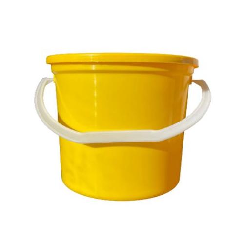 Heavy Duty Bucket with Lid & Handle - 5 Litre - Yellow - 5 Pack