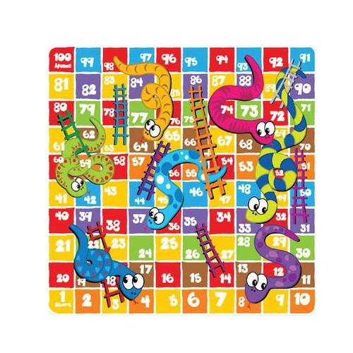 SUNTA Large Snakes and Ladders Game - Roll Up Playmat (810x810mm)