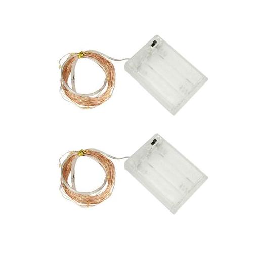 Battery Operated Copper Wire Fairy Light - 5m Warm White Pack of 2