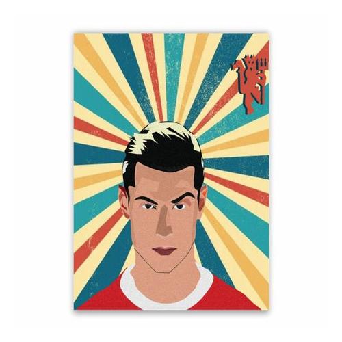 Cristiano Ronaldo Man United Cartoon Poster - A1