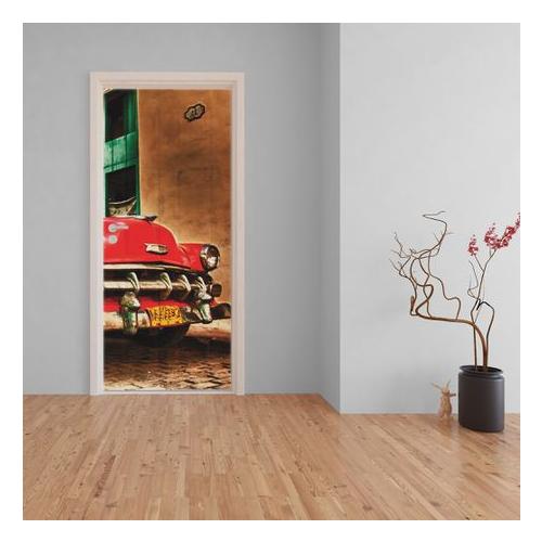 Decoupage Tear Resistant Transfers - Vintage Red Car Door