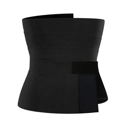 6m Elastic Waist Tummy Wrap Slimming Body Training Belt Corset - Black