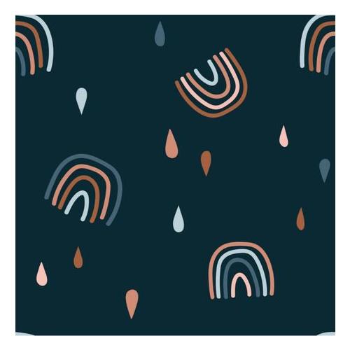 JenJen's Bamboo & Swaddle Blanket - Dark Rainy Rainbow