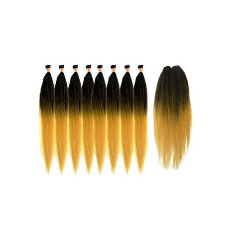 8 pcs x 24"inches and Closure New Straight Style Synthetic Package#1/144