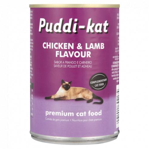Puddi-Kat Chicken & Lamb Flavoured Premium Cat Food Can 385g