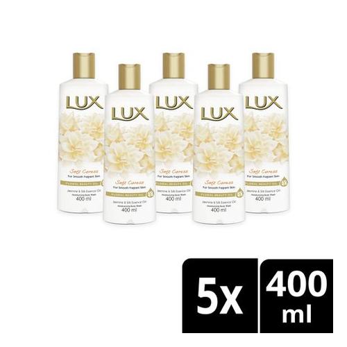 Lux Soft Caress Moisturizing Body Wash 5x400ml