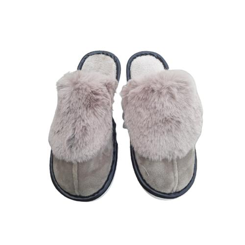 Warm Comfortable Room Fluffy Slippers - Grey UK 6/7