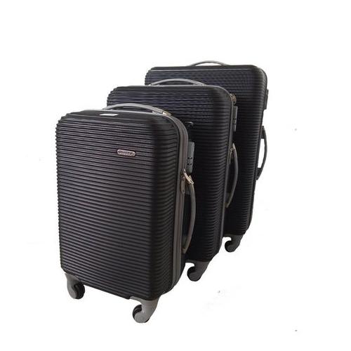 3 Piece Hard Outer Shell Luggage Set - Black