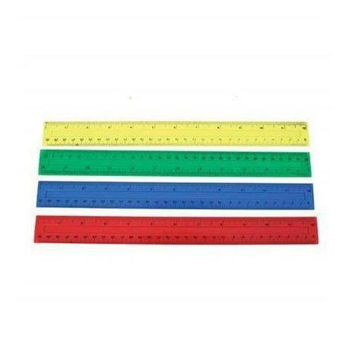 30cm Plastic Ruler Assorted Colours (Pack of 16)