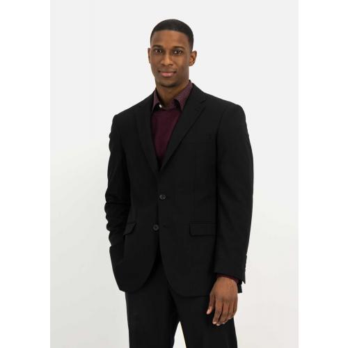 Black Viscose Blend Suit Jacket