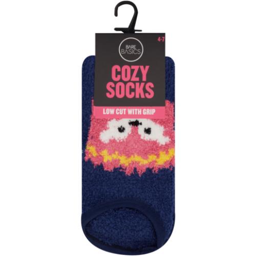 Bare Basics Ladies Animal Low Cut Cosy Knitted Socks With Grip (Assorted Item - Supplied At Random)