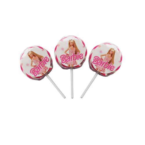 Barbie Themed Rock Candy Lollipops - 12 Pack