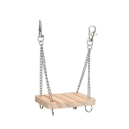Wooden Swing Hanging Toy Hammock with Adjustable Chain for Hamster Parrot