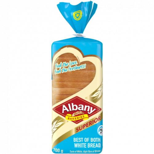 Albany Superior Best Of Both Sliced White Bread Loaf 700g
