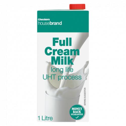 Checkers Housebrand UHT Full Cream Milk 1L