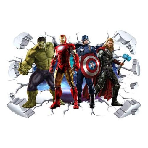 90x60cm - Superhero Wall Stickers 3D - 4H-Avengers - | Wall Decal