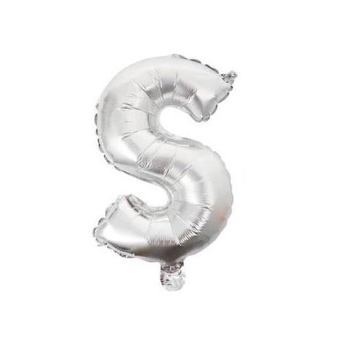 Silver Letter S Helium Balloon 35cm