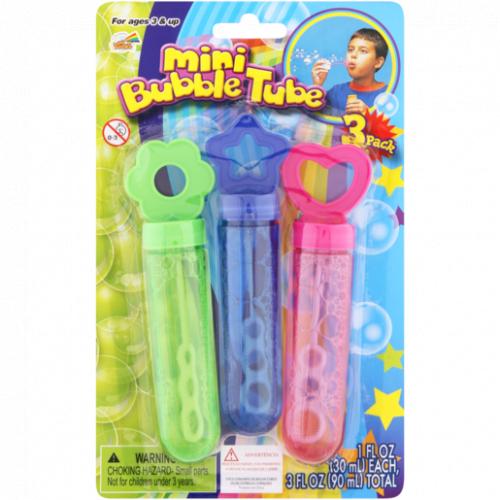 Rainbow Bubbles Flower Star & Heart Mini Bubble Tube Set 3 Pack