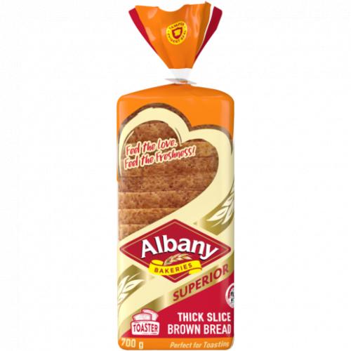 Albany Superior Thick Sliced Brown Bread Loaf 700g