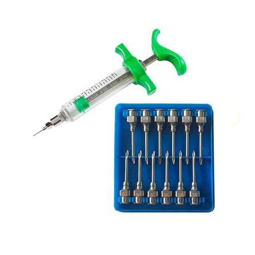 Plastic Steel Syringe Unajustable 50ml with Veterinary Needle 16G x 3/4(20mm)