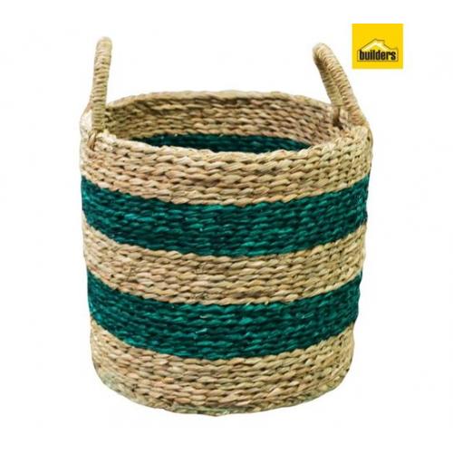 Design House Seagrass Basket - Natural/Green (330 x 330 x 300mm)