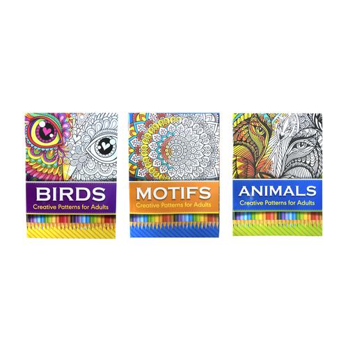 Adult Colouring Books - 3 Pack